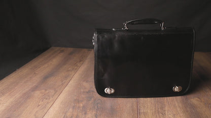 Leather Briefcase Laptop Bag - Illusions