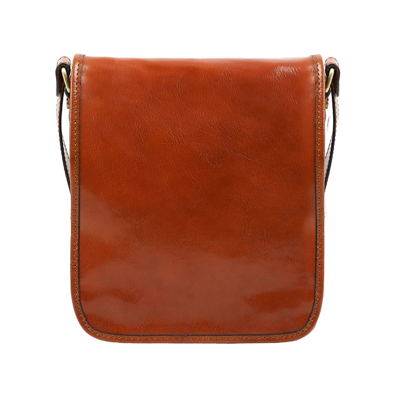 Small Leather Messenger Bag - On The Road Messenger Bag Time Resistance   