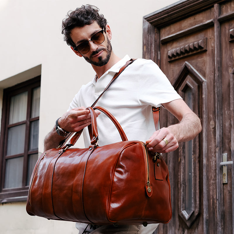 Leather Duffel Bag - Wise Children Duffel Bag Time Resistance   