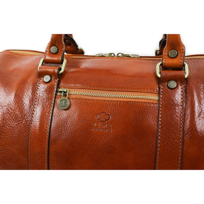 Small Leather Overnight Bag, Duffel Bag - The Ambassadors Duffel Bag Time Resistance   