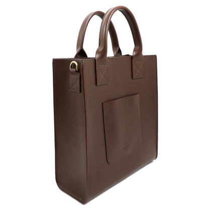 Leather Tote Bag - The Republic For Women Time Resistance Chocolate Brown  