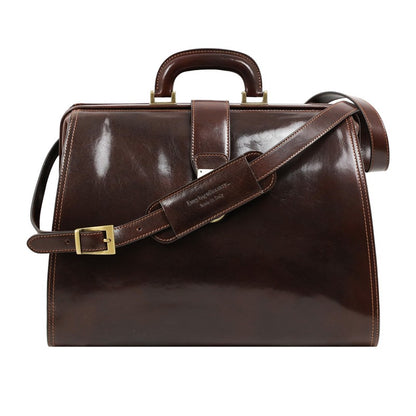 Brown Large Leather Doctor Bag - Mrs Dalloway Doctor Bag Time Resistance   