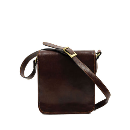 Small Leather Messenger Bag - On The Road Messenger Bag Time Resistance   