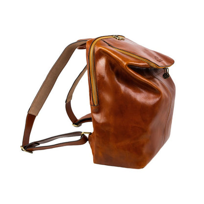 Leather Backpack - A Bend in the River Backpack Time Resistance   