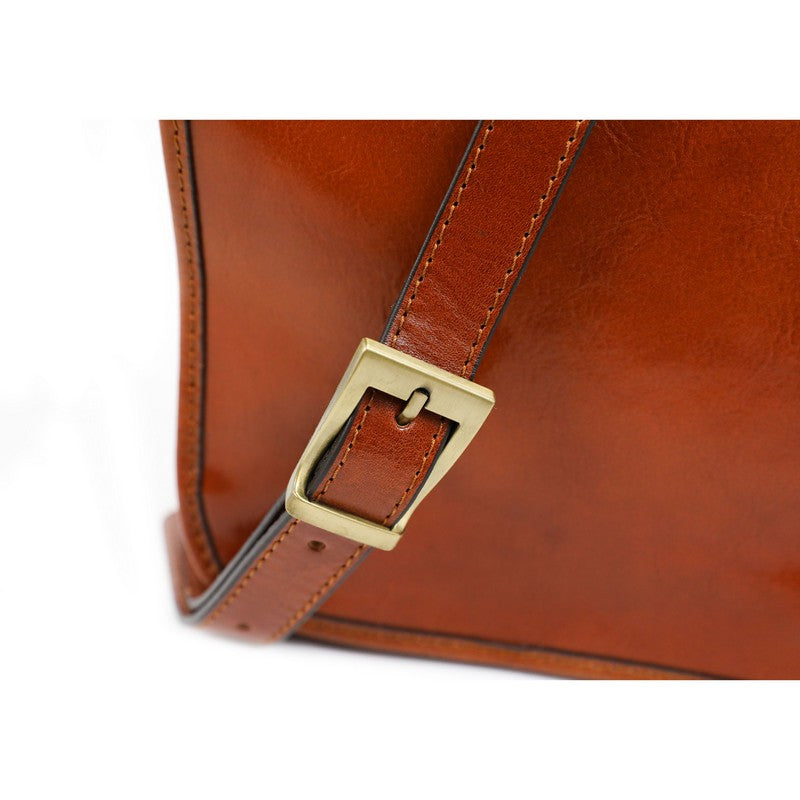 Small Leather Messenger Bag - On The Road Messenger Bag Time Resistance   