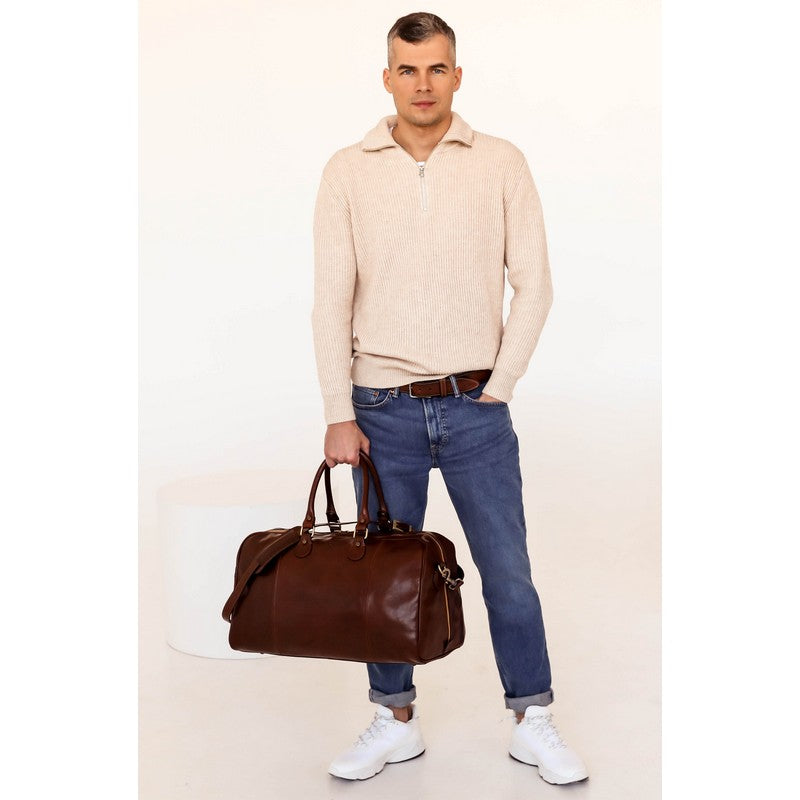 Leather Duffel Bag Weekender Bag - The Count of Monte Cristo Duffel Bag Time Resistance   