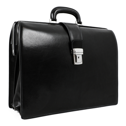 Large Leather Briefcase - The Firm Briefcase Time Resistance   