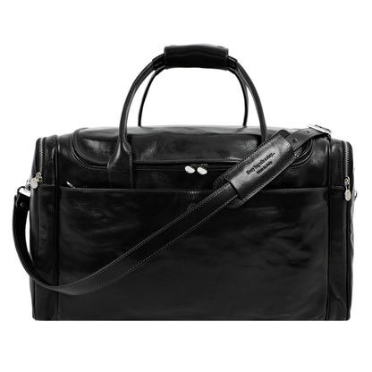 Large Italian Leather Duffel Bag - The Hitchhikers Guide to the Galaxy Duffel Bag Time Resistance   