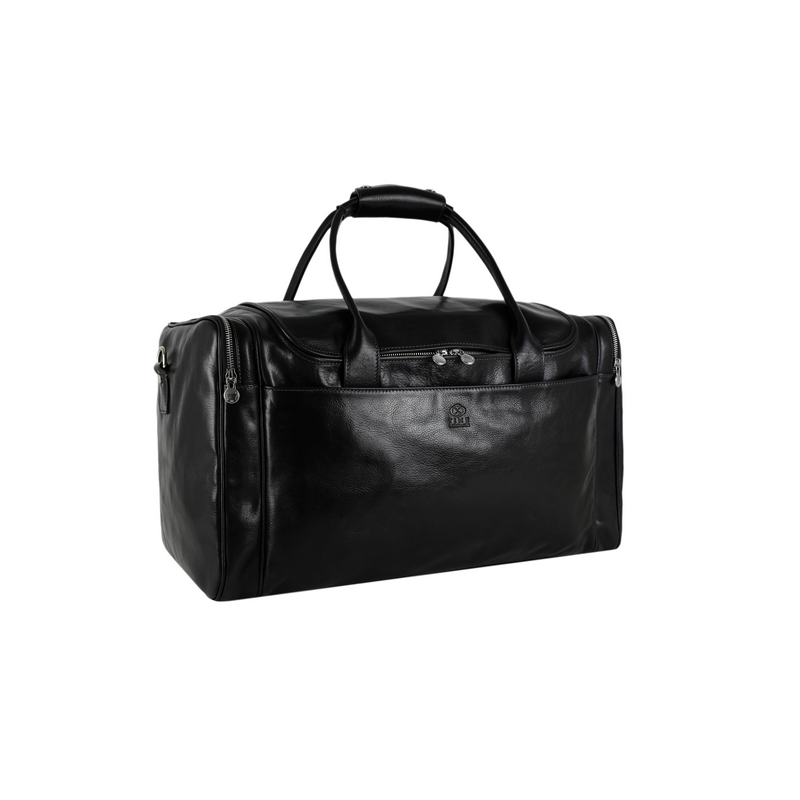 Large Italian Leather Duffel Bag - The Hitchhikers Guide to the Galaxy Duffel Bag Time Resistance   