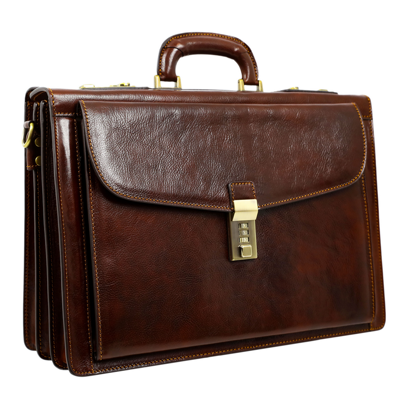 Leather Code-lock Briefcase - The Watchmen Briefcase Time Resistance   