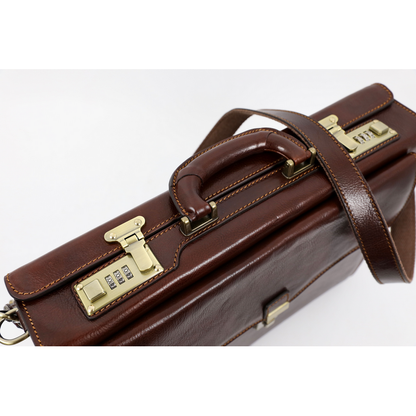 Leather Code-lock Briefcase - The Watchmen Briefcase Time Resistance   