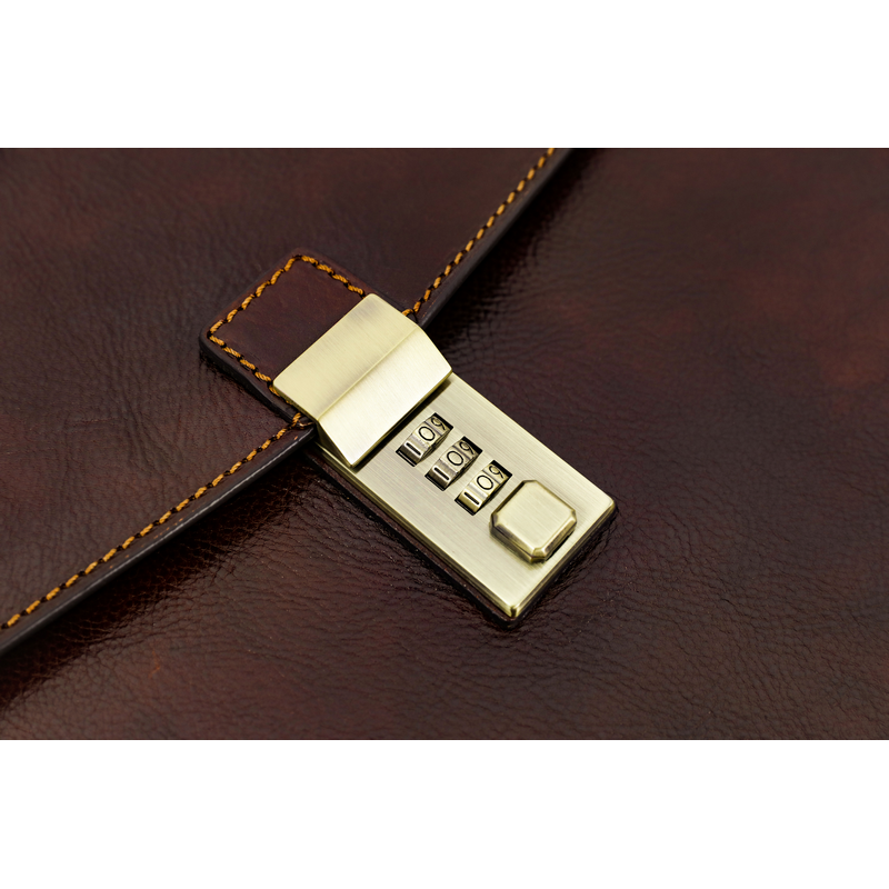 Leather Code-lock Briefcase - The Watchmen Briefcase Time Resistance   