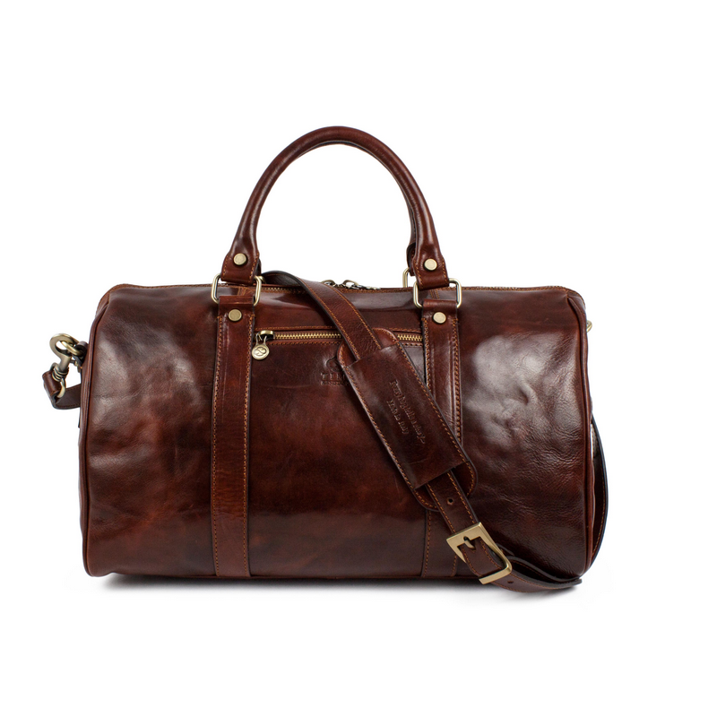 Small Leather Overnight Bag, Duffel Bag - The Ambassadors Duffel Bag Time Resistance   