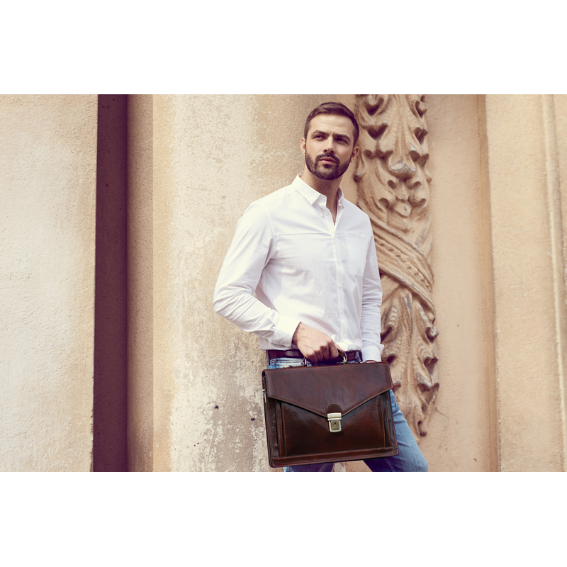 Classic Design Leather Briefcase - The Magus Briefcase Time Resistance   