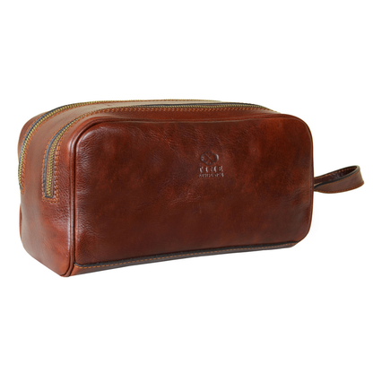 Leather Cosmetic Bag Dopp Kit - All the Kings Men Accessories Time Resistance   