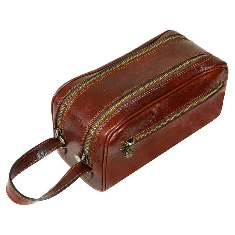 Leather Cosmetic Bag Dopp Kit - All the Kings Men Accessories Time Resistance   