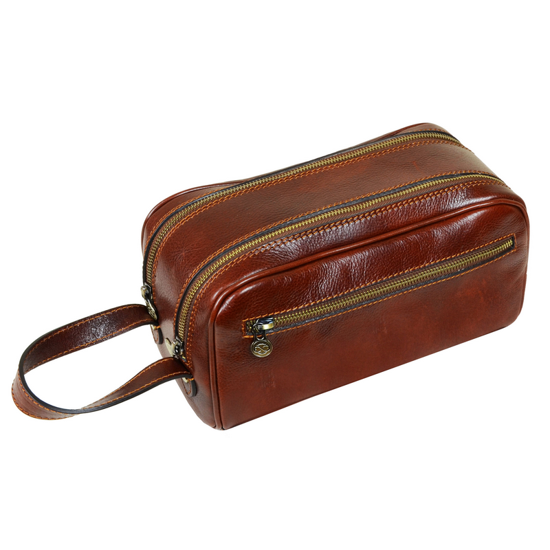 Leather Cosmetic Bag Dopp Kit - All the Kings Men Accessories Time Resistance   