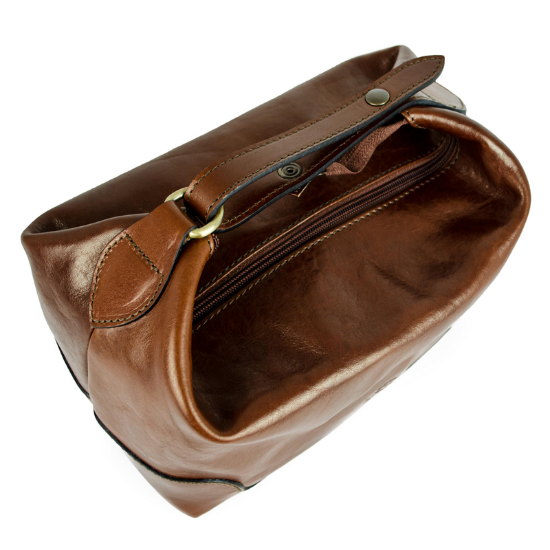 Leather Toiletry Bag - Autumn Leaves Accessories Time Resistance   