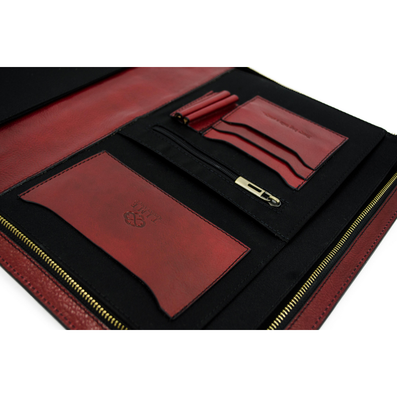 Leather A4 Documents Folder Organizer - Candide Accessories Time Resistance   