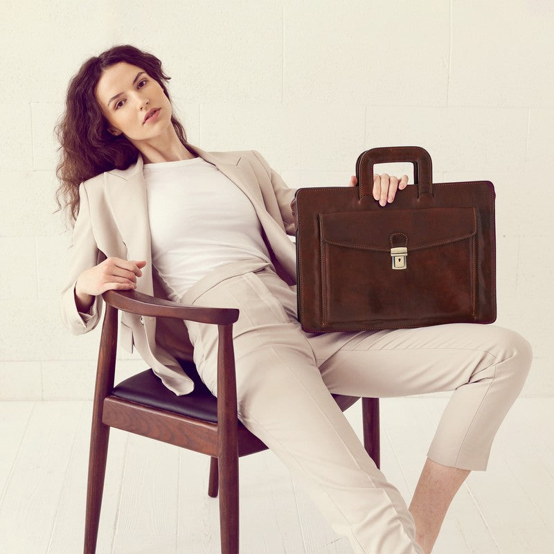 Leather Briefcase - The Tempest Briefcase Time Resistance   