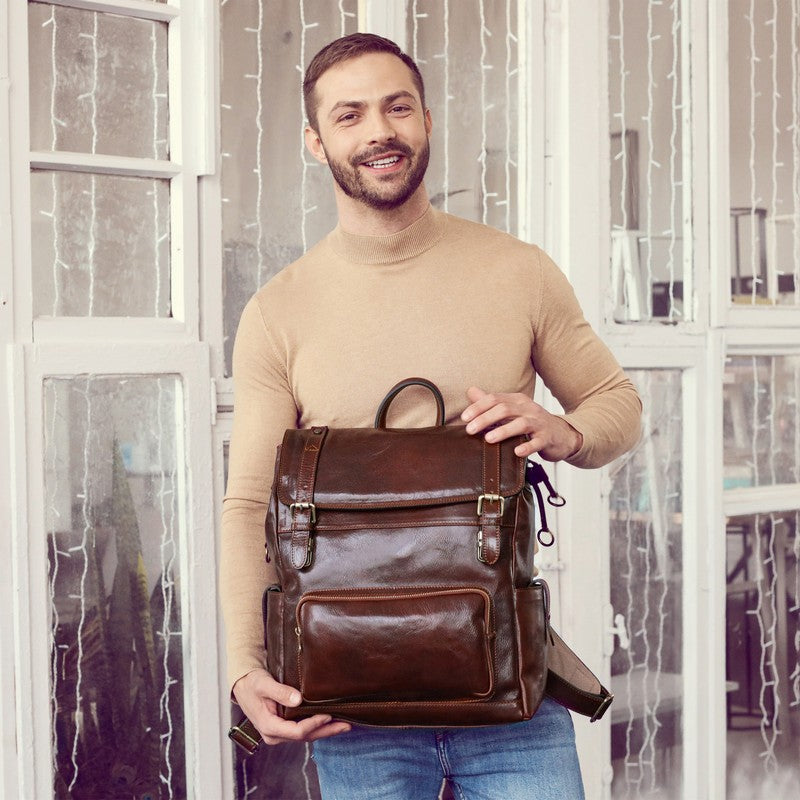 Leather Backpack - The Good Earth Backpack Time Resistance   