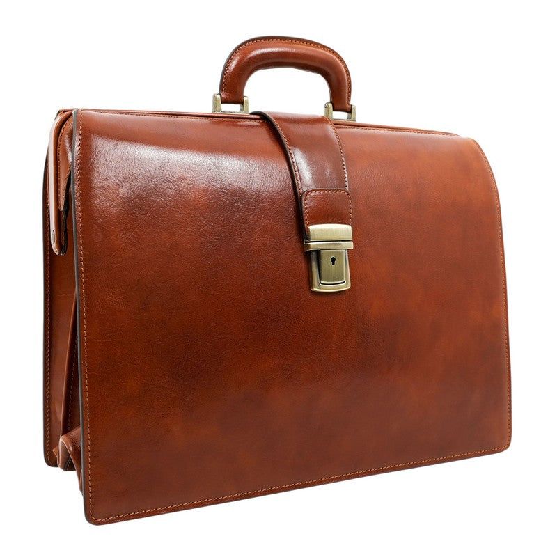 Large Leather Briefcase - The Firm Briefcase Time Resistance   