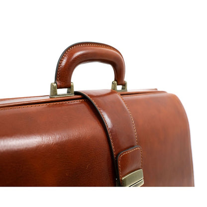 Large Leather Briefcase - The Firm Briefcase Time Resistance   