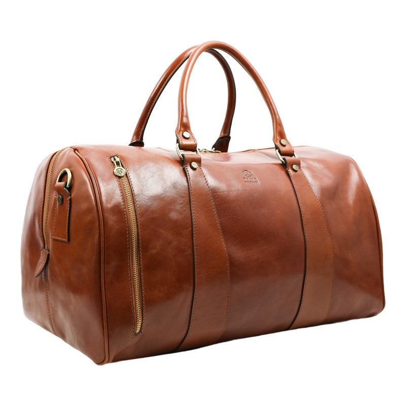 Leather Duffel Bag - Wise Children Duffel Bag Time Resistance   