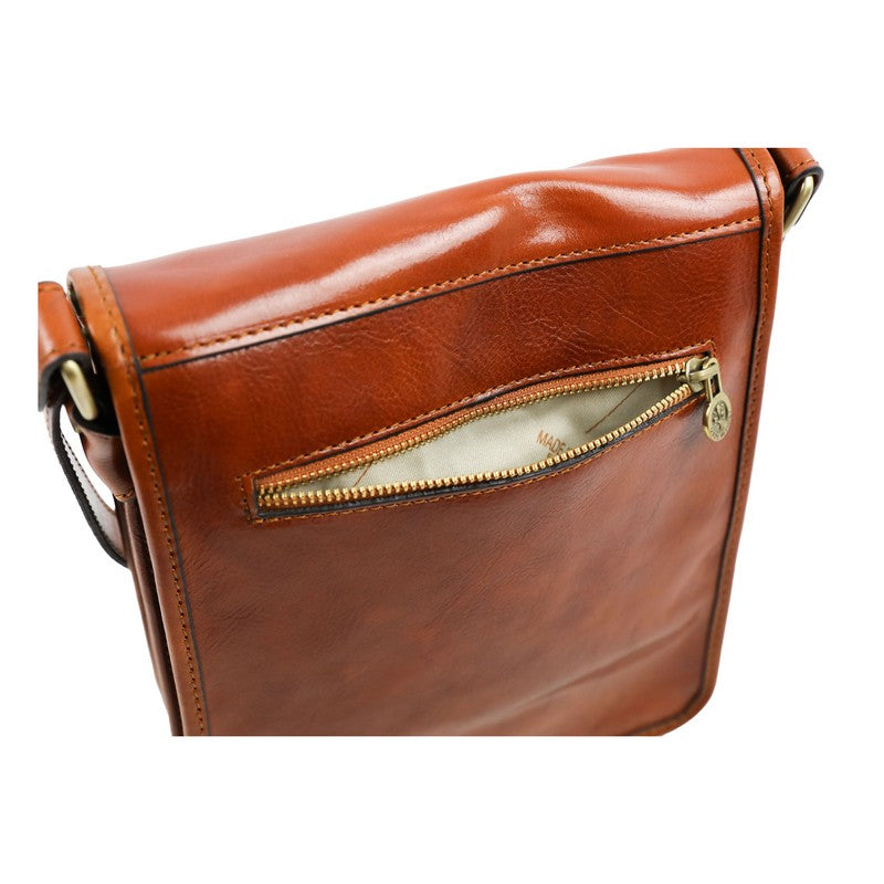 Small Leather Messenger Bag - On The Road Messenger Bag Time Resistance   