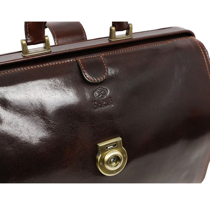 Brown Large Leather Doctor Bag - Mrs Dalloway Doctor Bag Time Resistance   