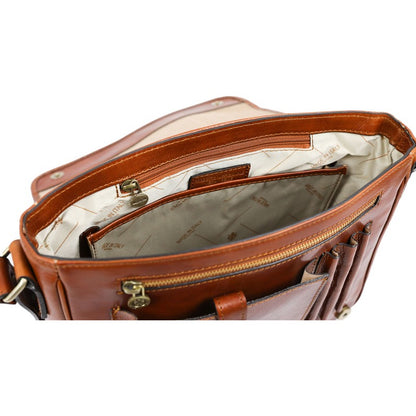 Small Leather Messenger Bag - On The Road Messenger Bag Time Resistance   