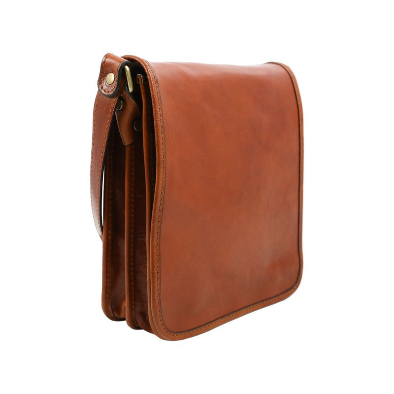 Small Leather Messenger Bag - On The Road Messenger Bag Time Resistance   