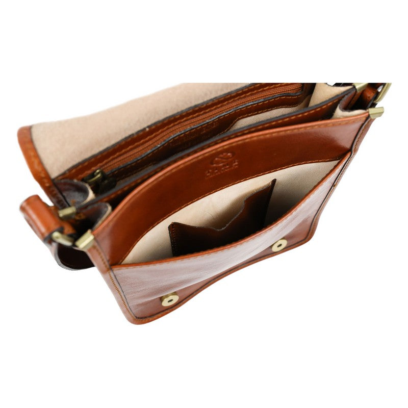 Small Leather Messenger Bag - On The Road Messenger Bag Time Resistance   