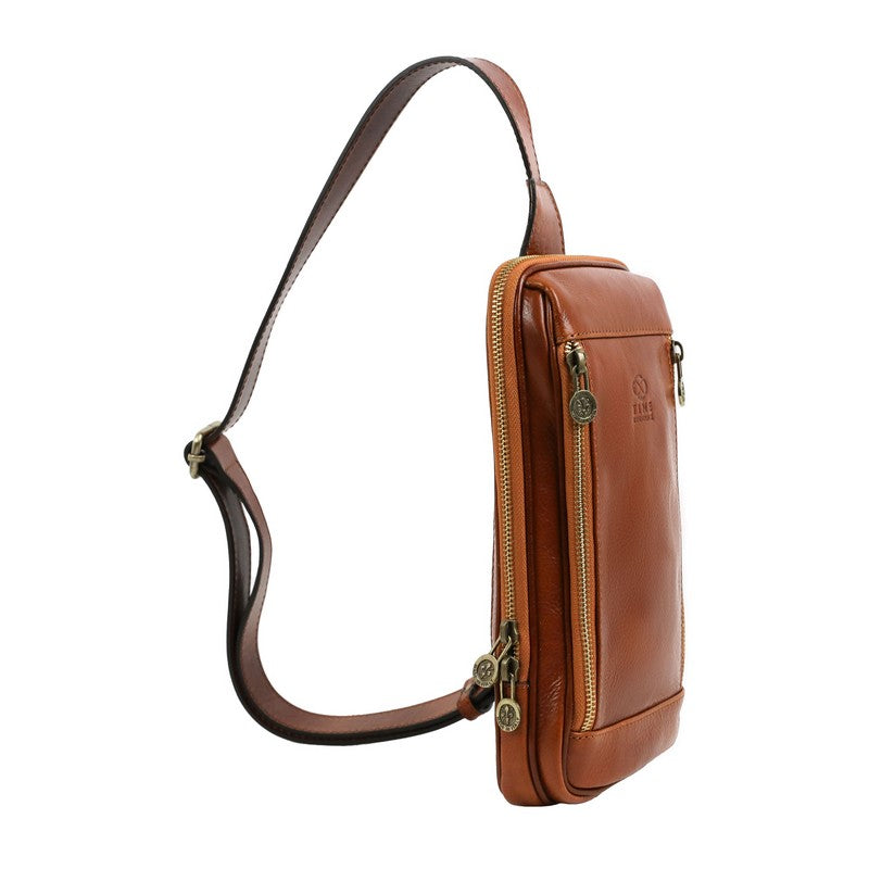 Leather Sling Bag Chest Bag - Kim Accessories Time Resistance   