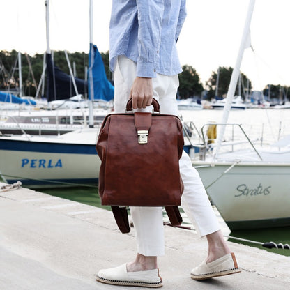 Leather Backpack - A Brief Story of Time Backpack Time Resistance   