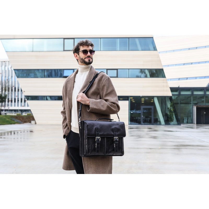 Leather Briefcase, Satchel Bag - The Time Machine Briefcase Time Resistance   