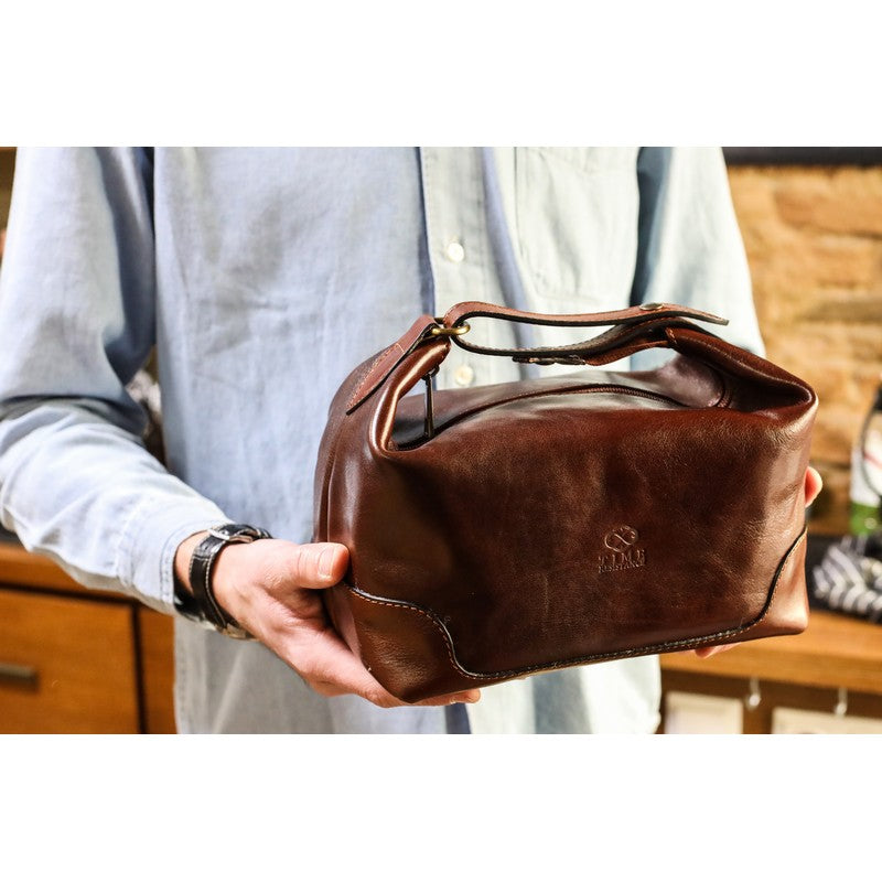 Leather Toiletry Bag - Autumn Leaves Accessories Time Resistance   