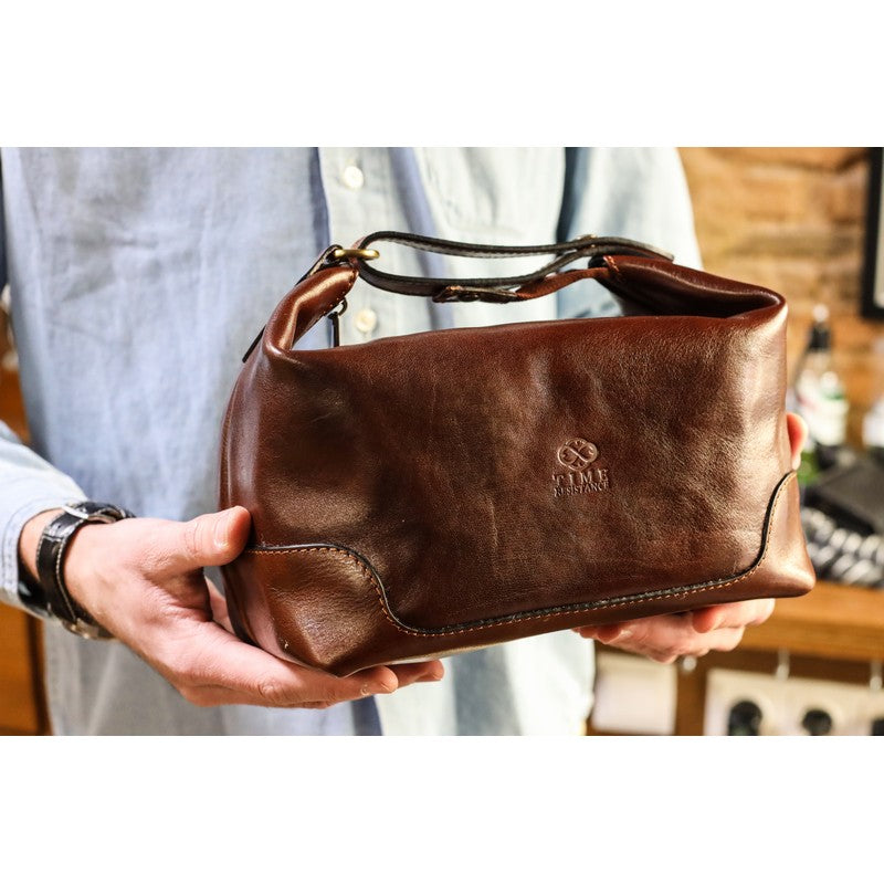 Leather Toiletry Bag - Autumn Leaves Accessories Time Resistance   