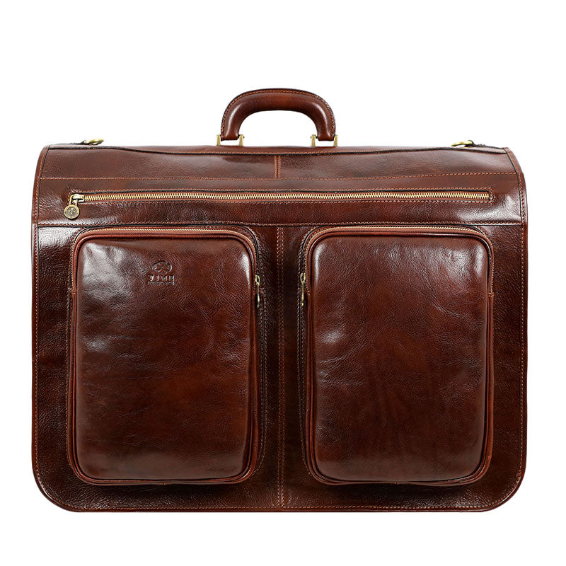 Leather Garment Bag - The Big Sleep Duffel Bag Time Resistance Brown  