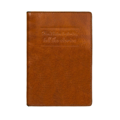 Large Leather Passport Holder - Gulliver's Travels Accessories Time Resistance Cognac Brown  