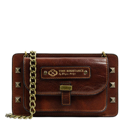 Womens Leather Clutch Purse Crossbody Bag - Little Women For Women Time Resistance Brown  