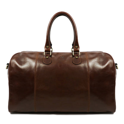 Leather Duffel Bag Weekender Bag - The Count of Monte Cristo Duffel Bag Time Resistance Brown  