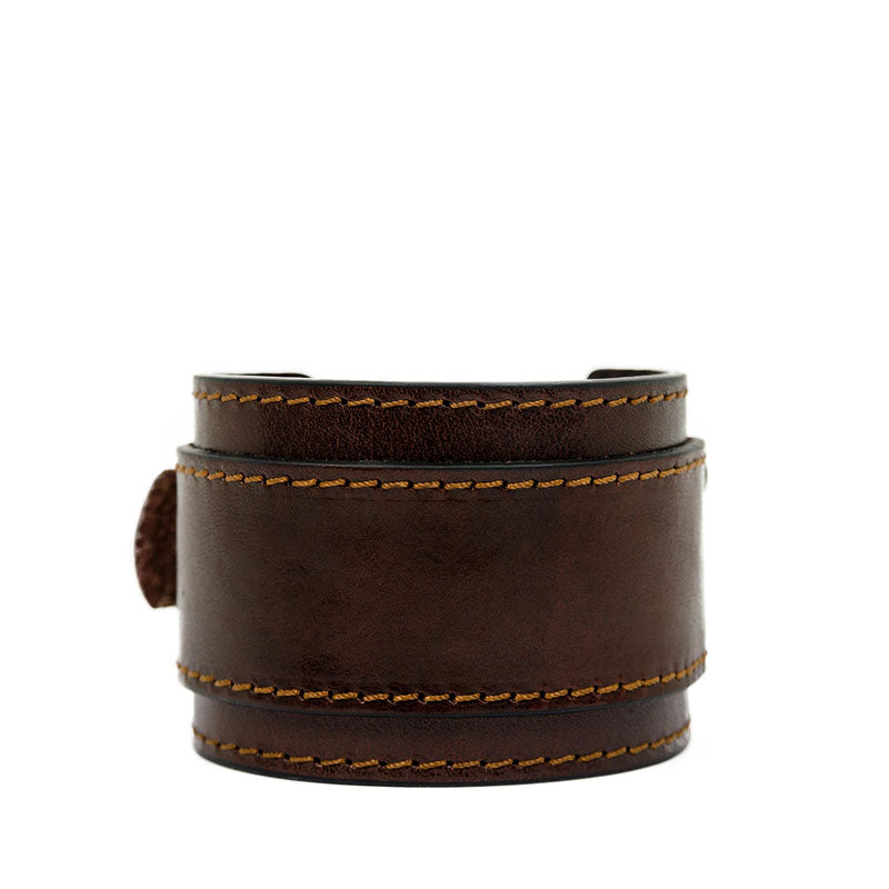 Double Strap Leather Bracelet for Men - The Moviegoer Accessories Time Resistance Brown  