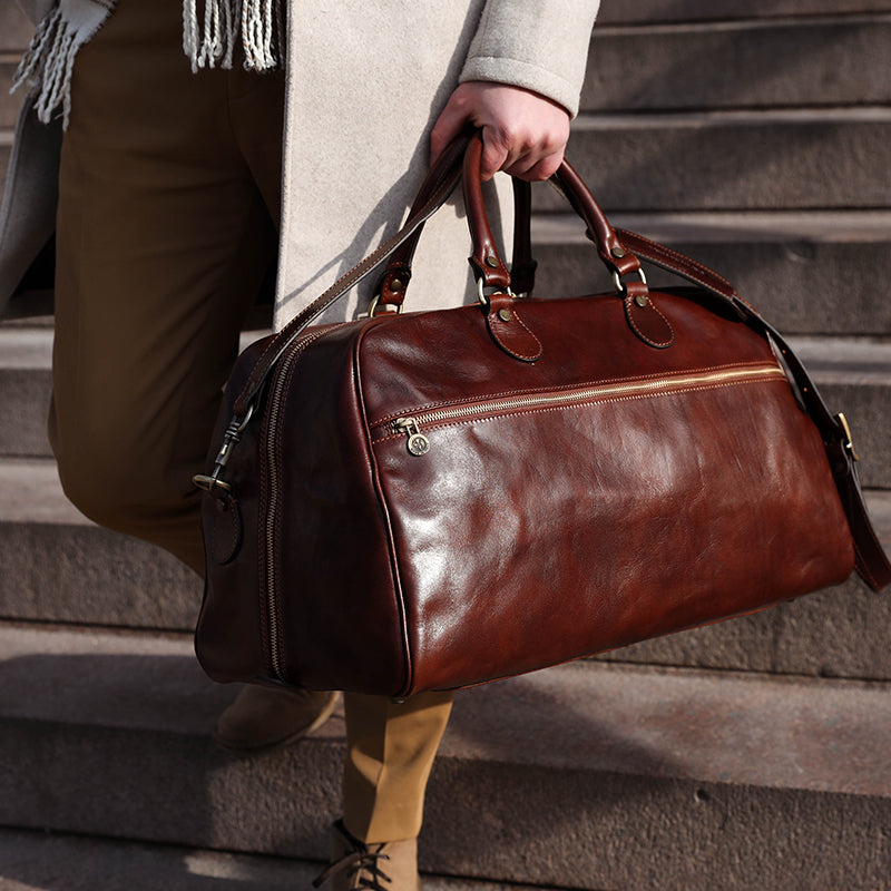 Leather Duffel Bag - Fear and Loathing in Las Vegas Duffel Bag Time Resistance   