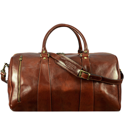 Leather Duffel Bag - Wise Children Duffel Bag Time Resistance   
