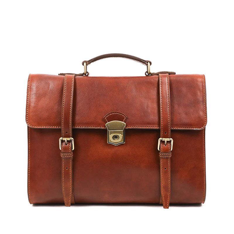Leather Belted Briefcase, Convertible Backpack - The Glass Menagerie Briefcase Time Resistance   
