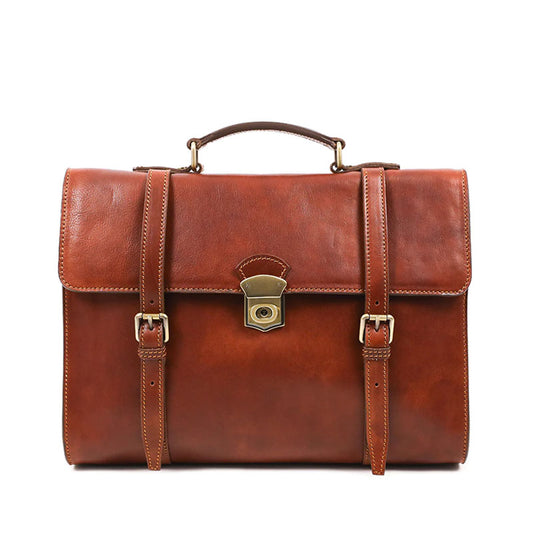 Leather Belted Briefcase, Convertible Backpack - The Glass Menagerie Briefcase Time Resistance   