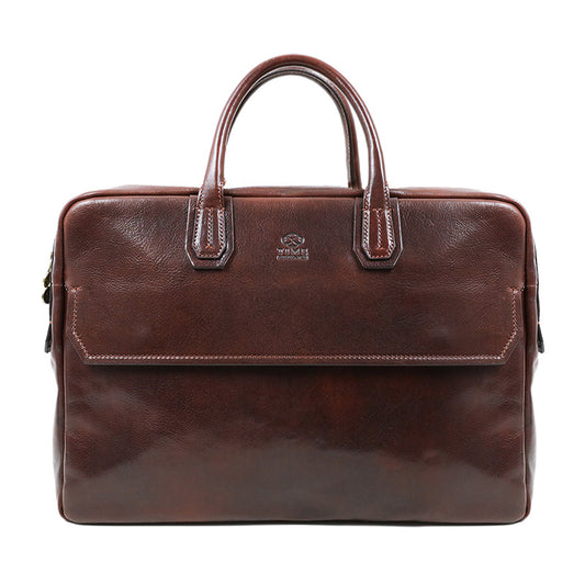 Large Leather Briefcase Laptop Bag - Nostromo Briefcase Time Resistance   