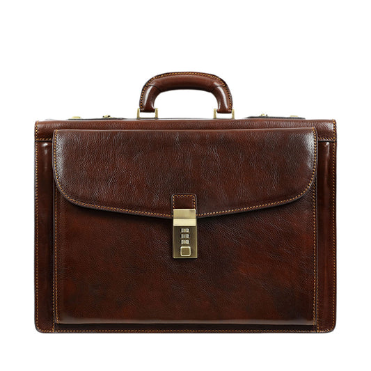 Leather Code-lock Briefcase - The Watchmen Briefcase Time Resistance   
