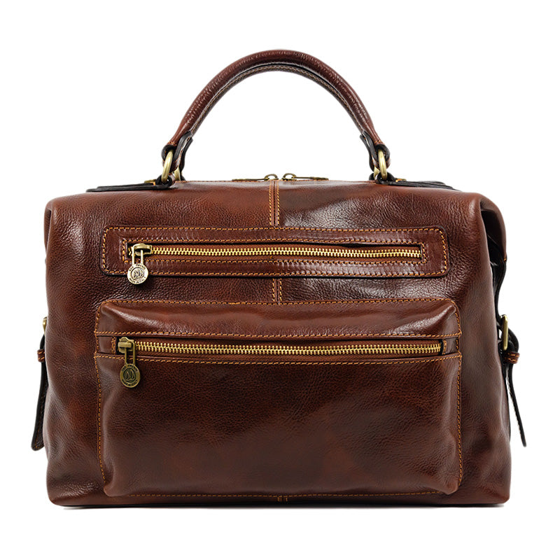 Brown Leather Bag - East of Eden Briefcase Time Resistance   